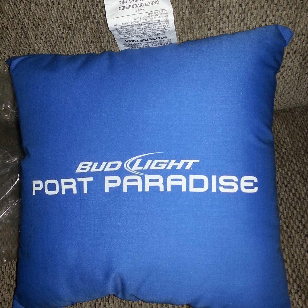 Bud light Port Paradise Memorabilia Pillow vtg